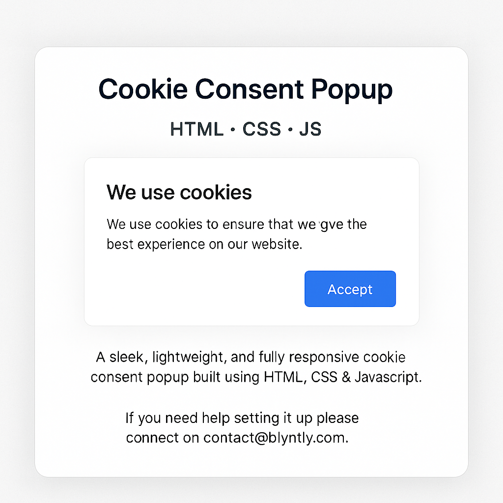 Cookie Consent Popup (HTML + CSS + JS)