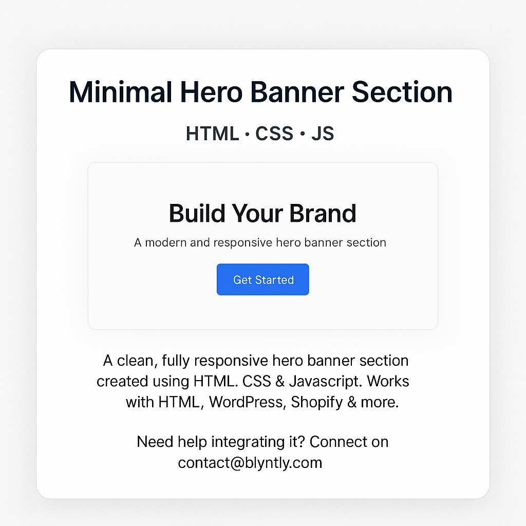 Minimal Hero Banner Section (HTML + CSS)